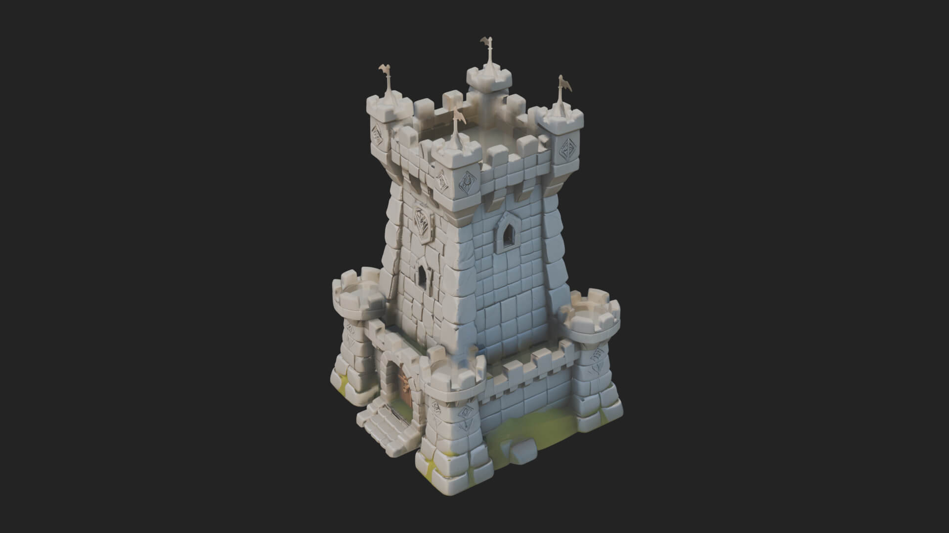 Stone Castle Tower Model Design 11 3D Print Model 3D Model