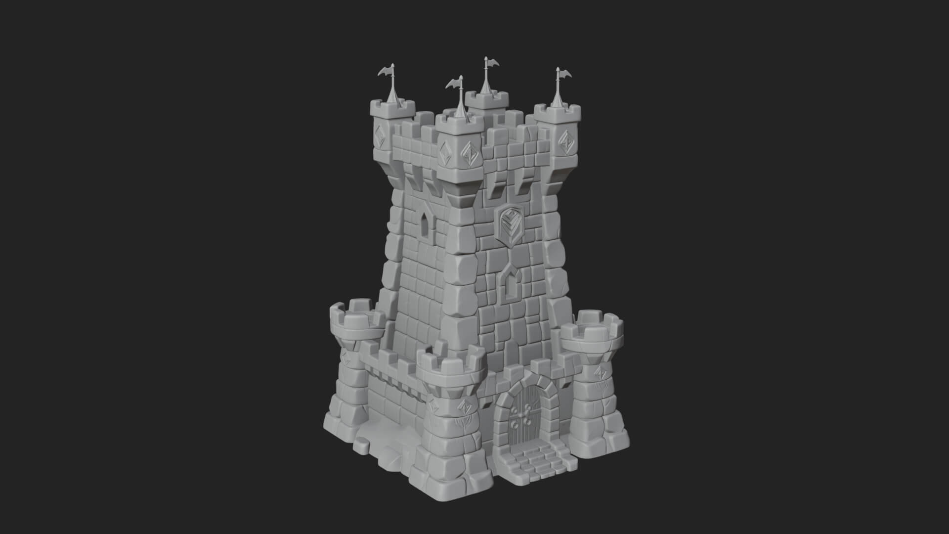 Stone Castle Tower Model Design 11 3D Print Model 3D Model