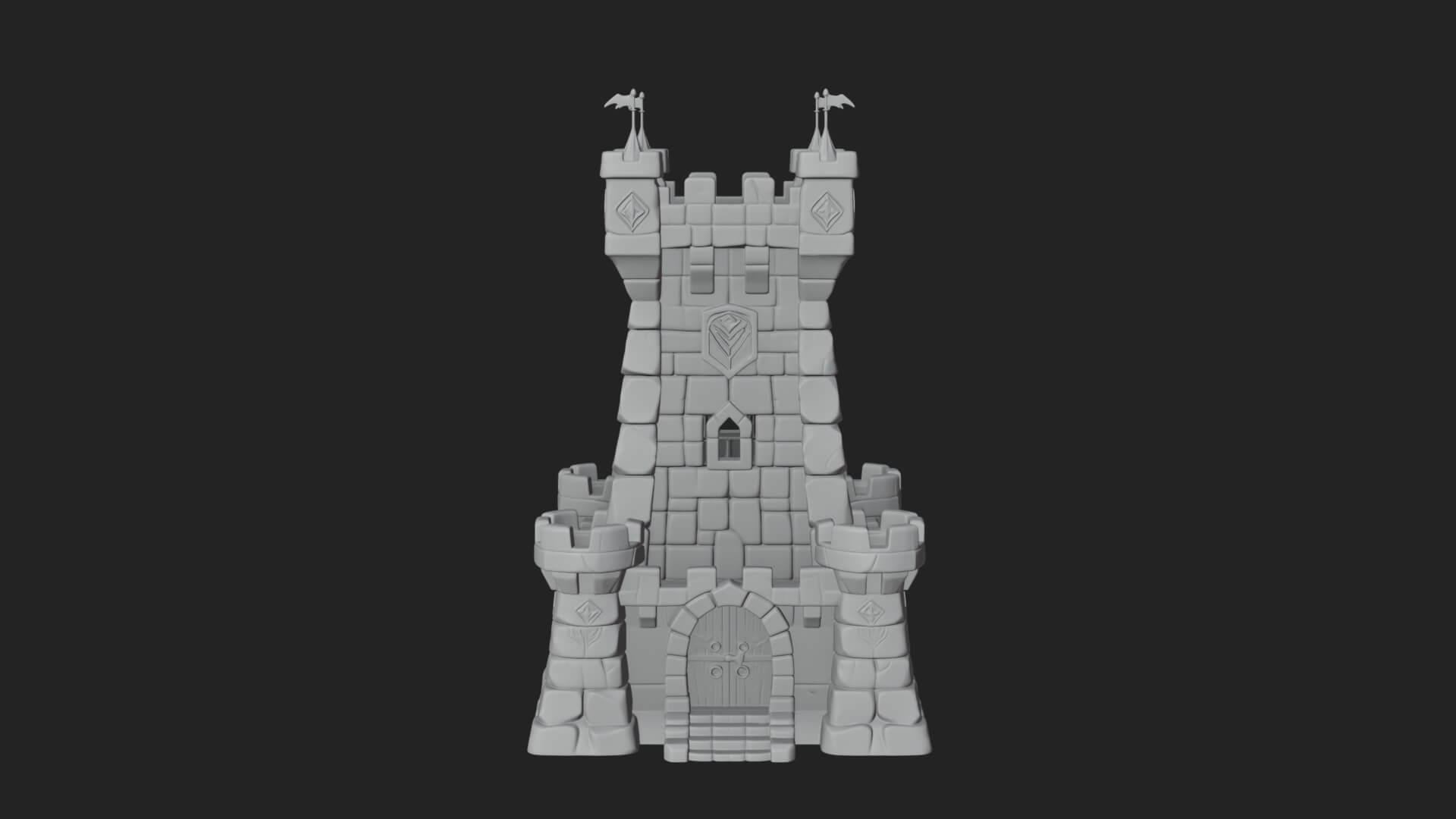 Stone Castle Tower Model Design 11 3D Print Model 3D Model