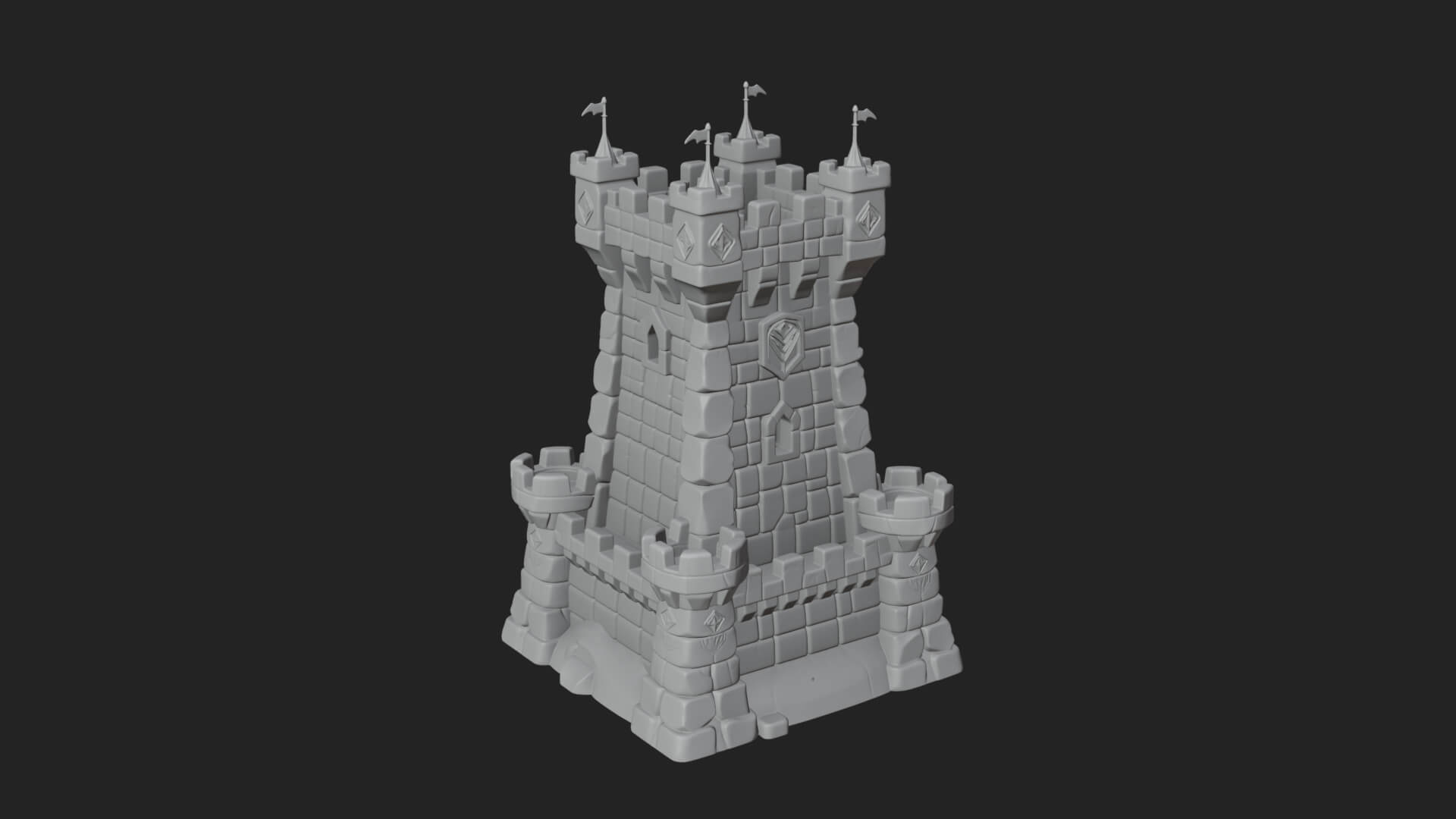 Stone Castle Tower Model Design 11 3D Print Model 3D Model