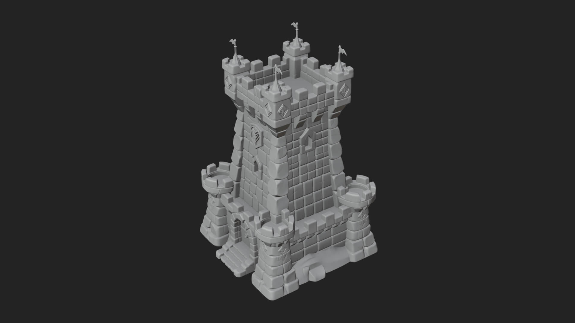 Stone Castle Tower Model Design 11 3D Print Model 3D Model