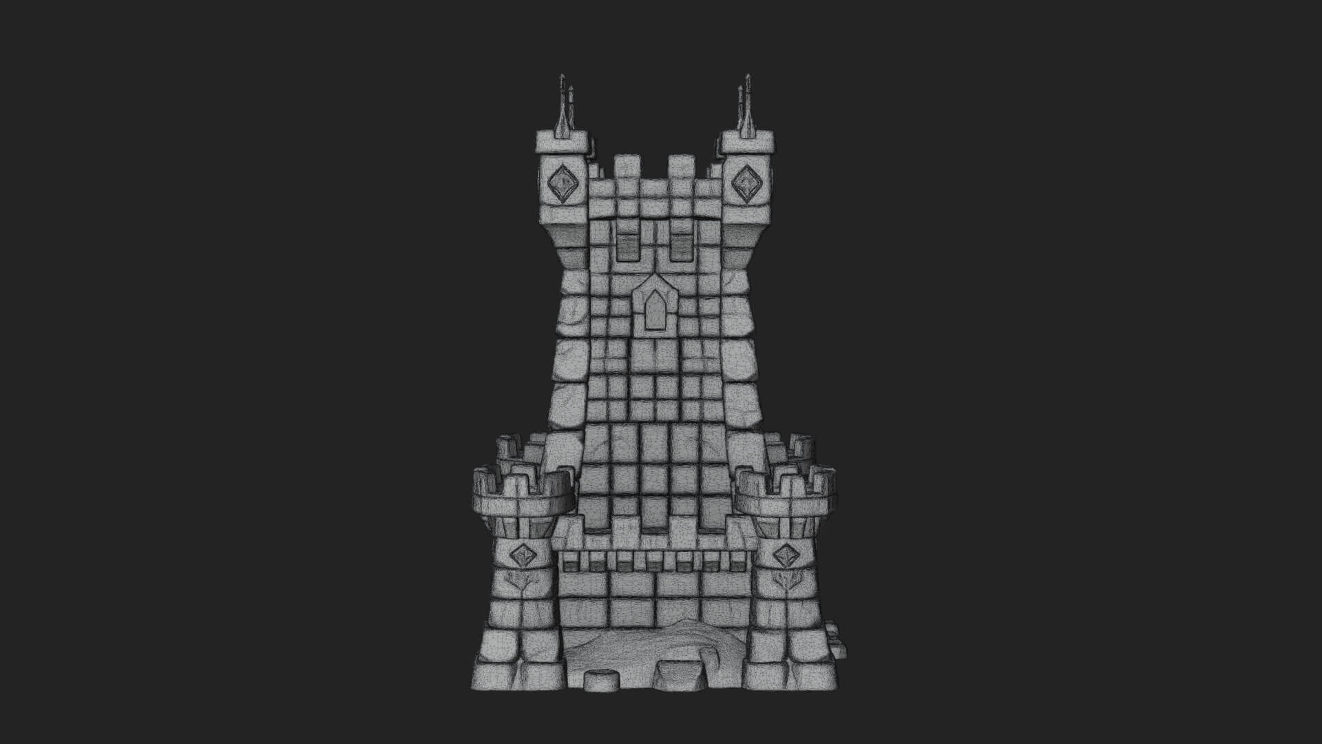 Stone Castle Tower Model Design 11 3D Print Model 3D Model