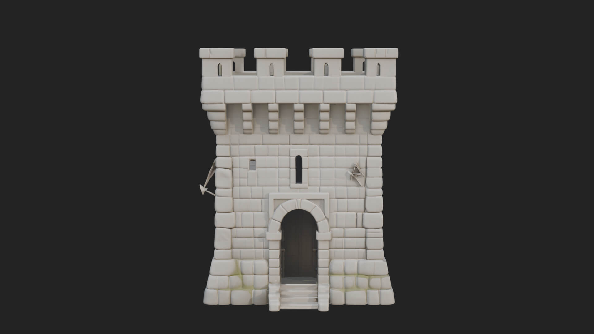 Stone Castle Tower Model Design 12 3D Print Model 3D Model
