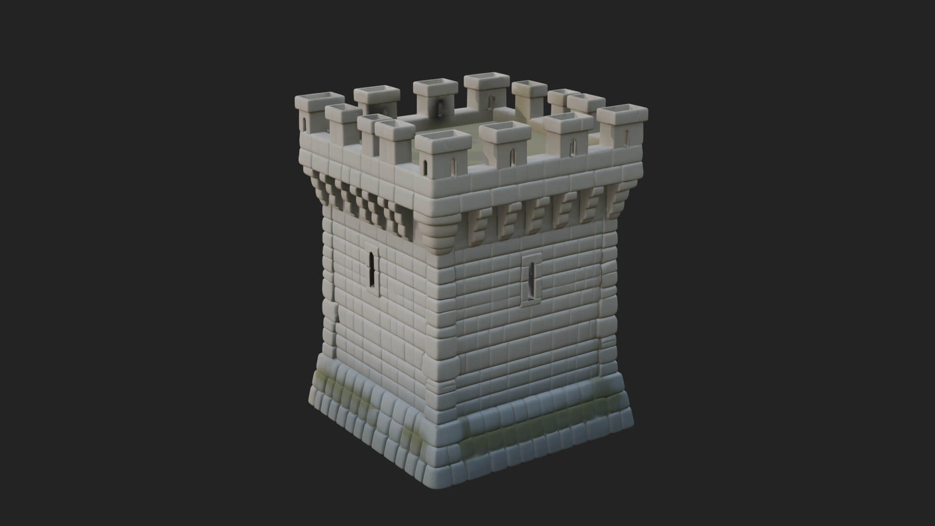 Stone Castle Tower Model Design 12 3D Print Model 3D Model