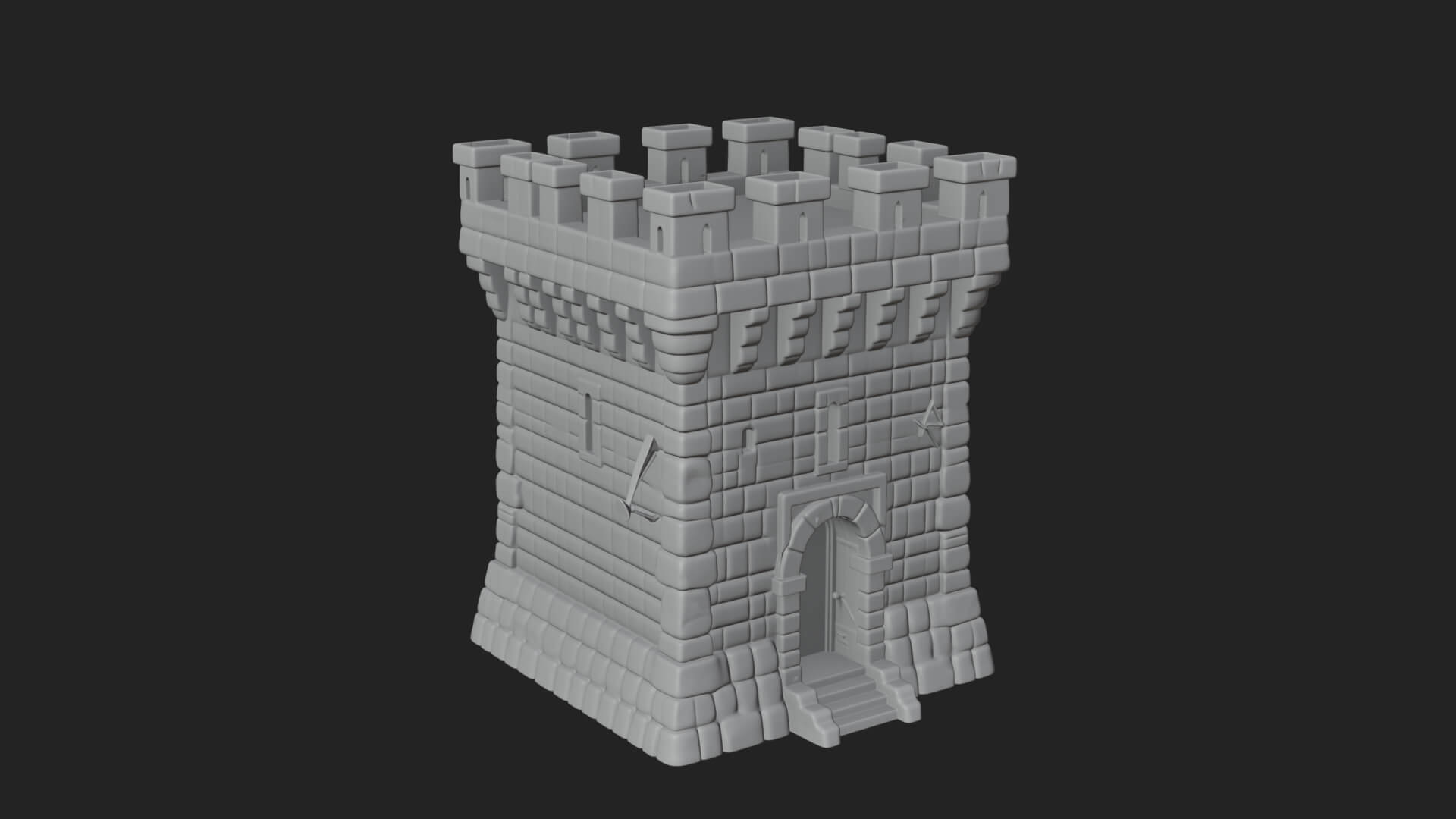 Stone Castle Tower Model Design 12 3D Print Model 3D Model
