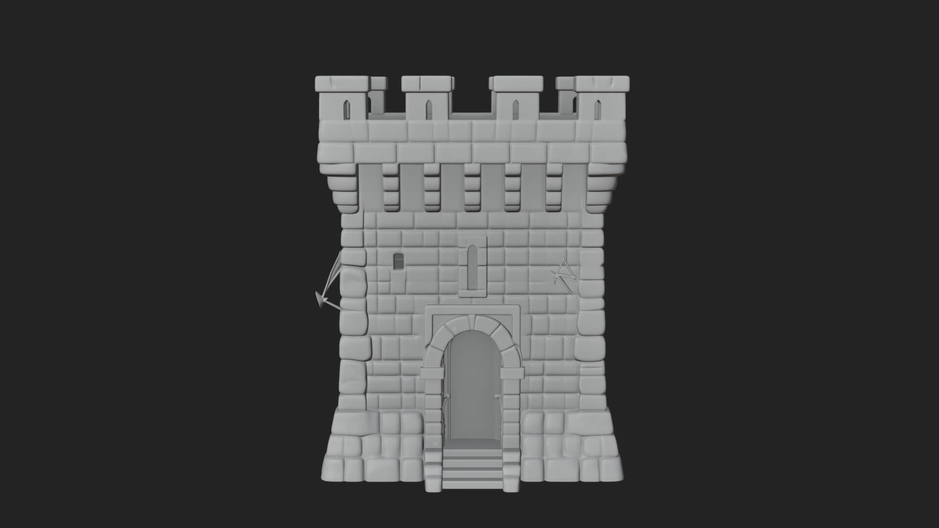 Stone Castle Tower Model Design 12 3D Print Model 3D Model