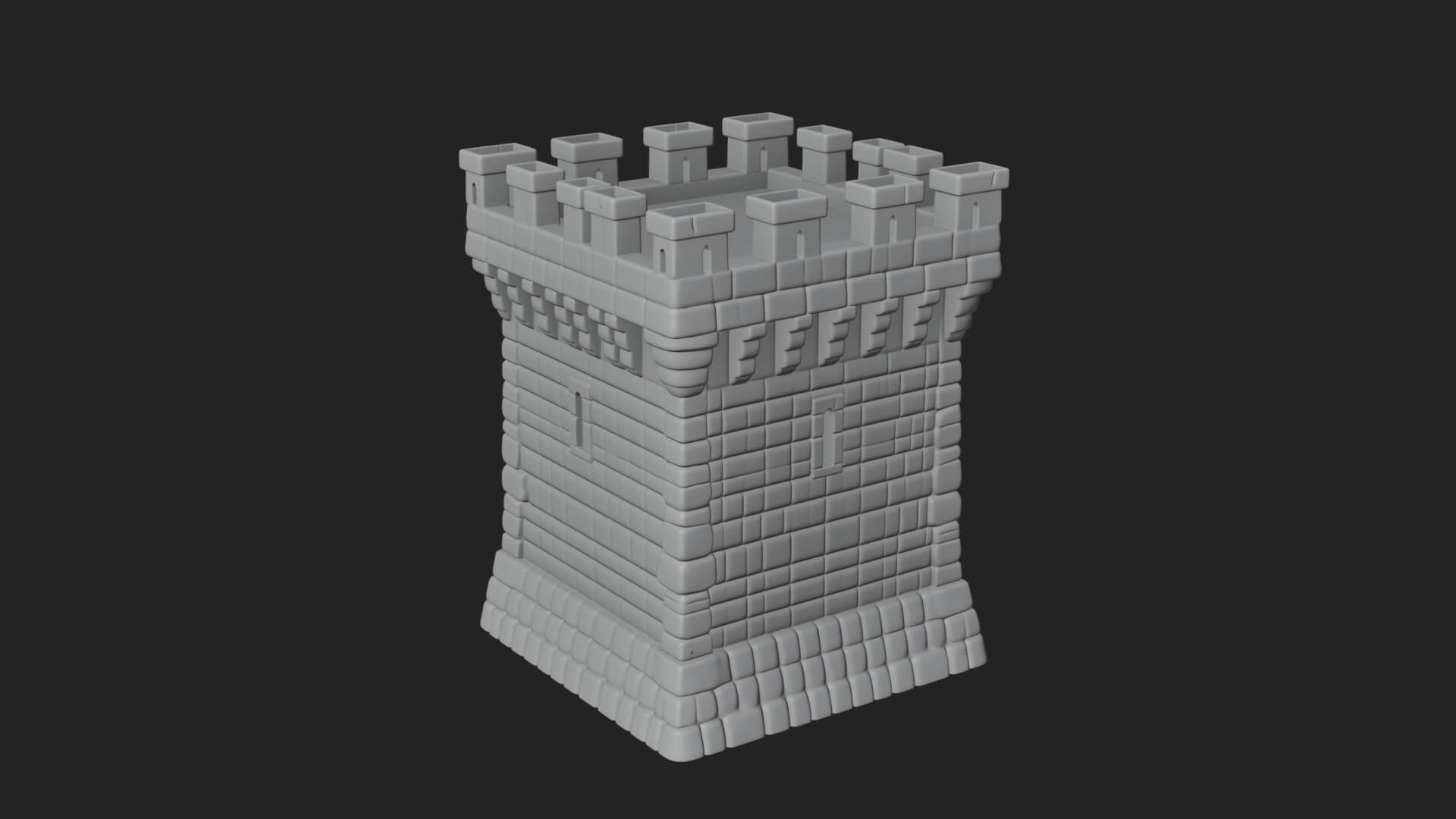 Stone Castle Tower Model Design 12 3D Print Model 3D Model