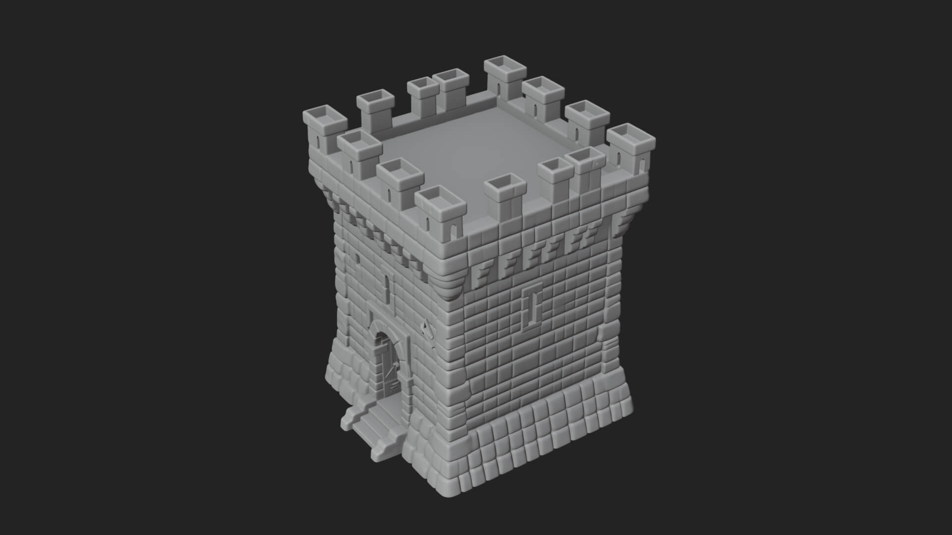 Stone Castle Tower Model Design 12 3D Print Model 3D Model