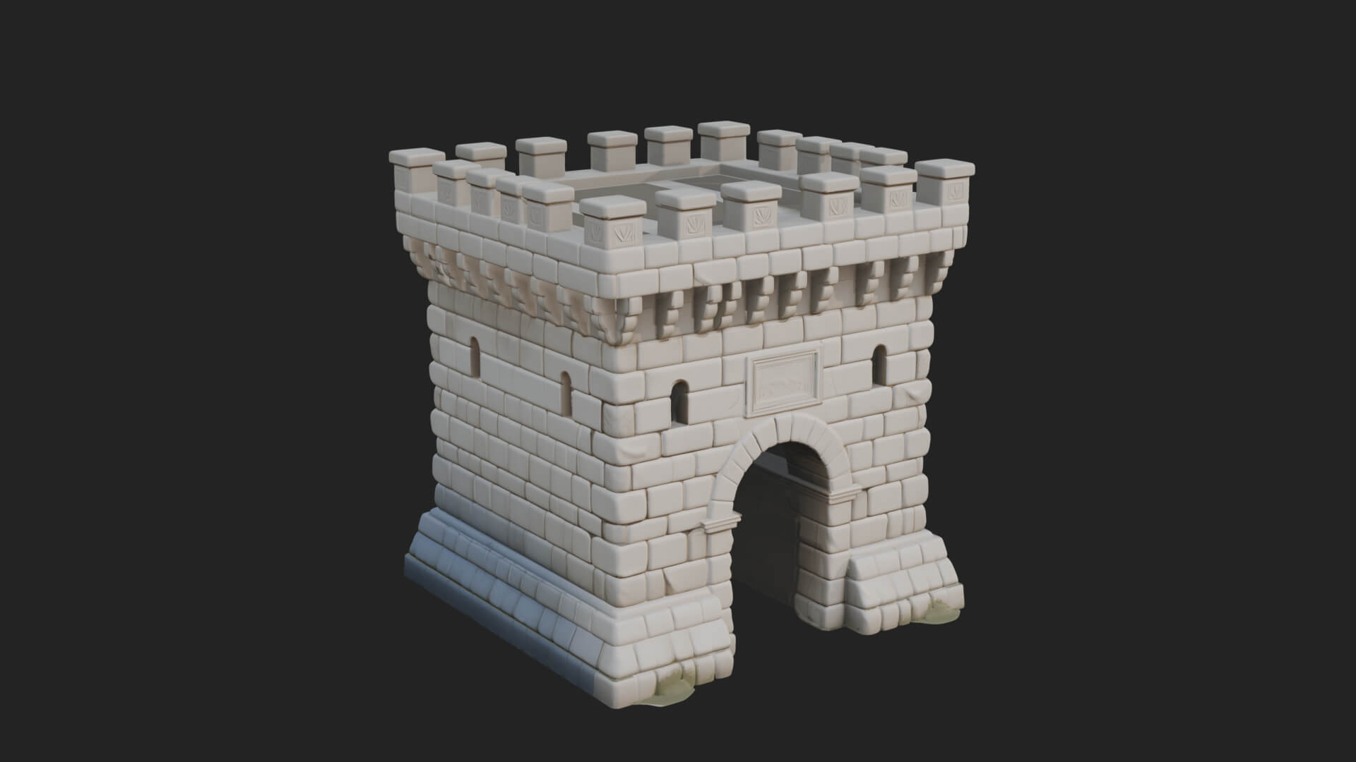 Stone Castle Tower Model Design 13 3D Print Model 3D Model