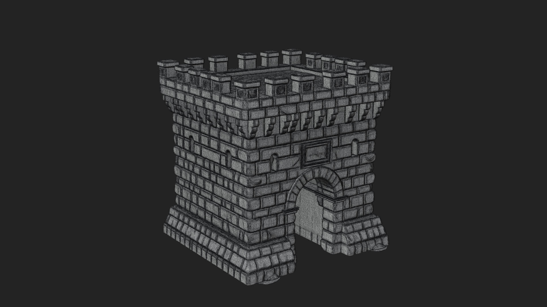 Stone Castle Tower Model Design 13 3D Print Model 3D Model