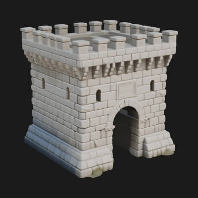 Stone Castle Tower Model Design 13 3D Print Model