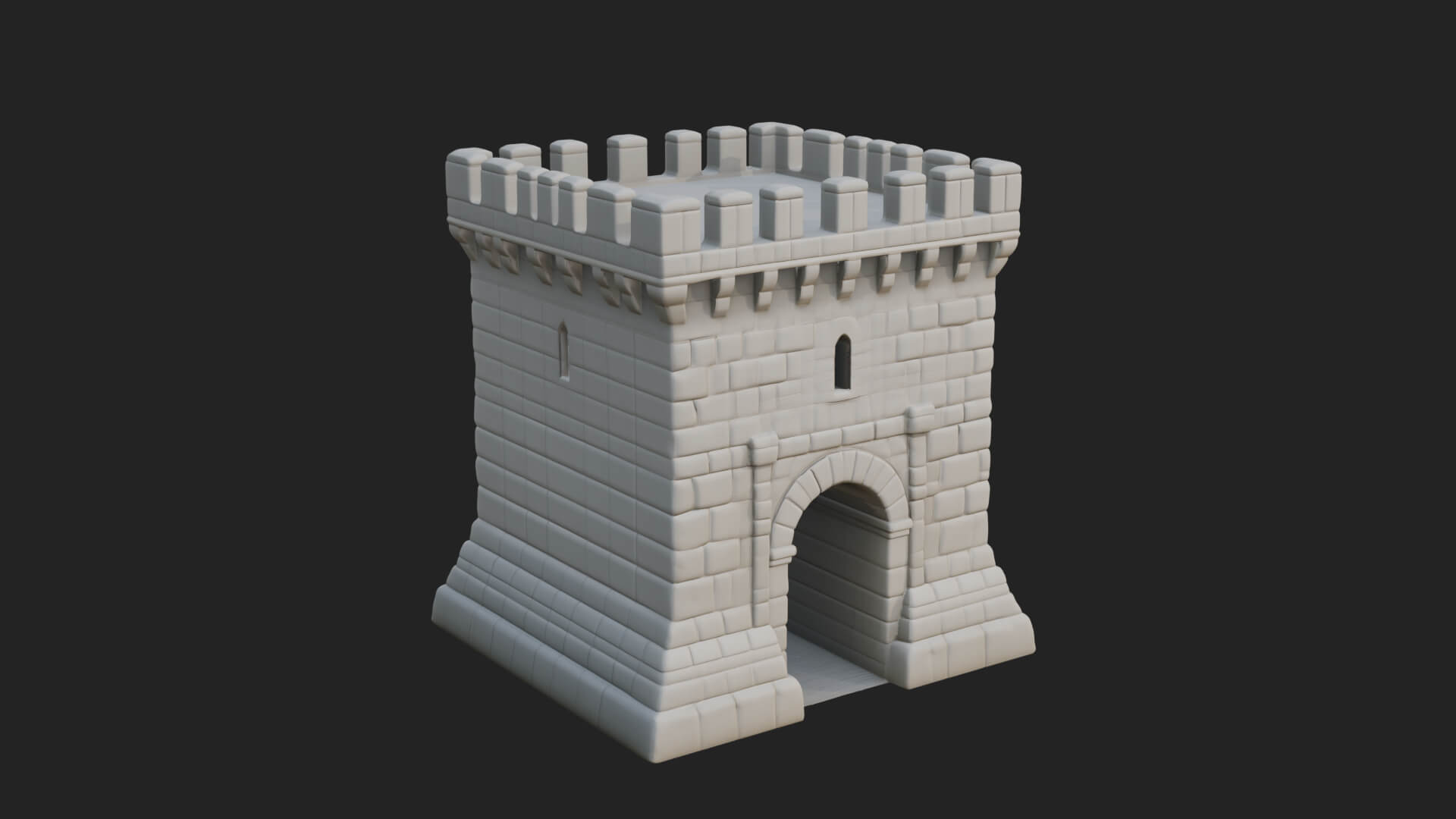 Stone Castle Tower Model Design 5 3D Print Model 3D Model