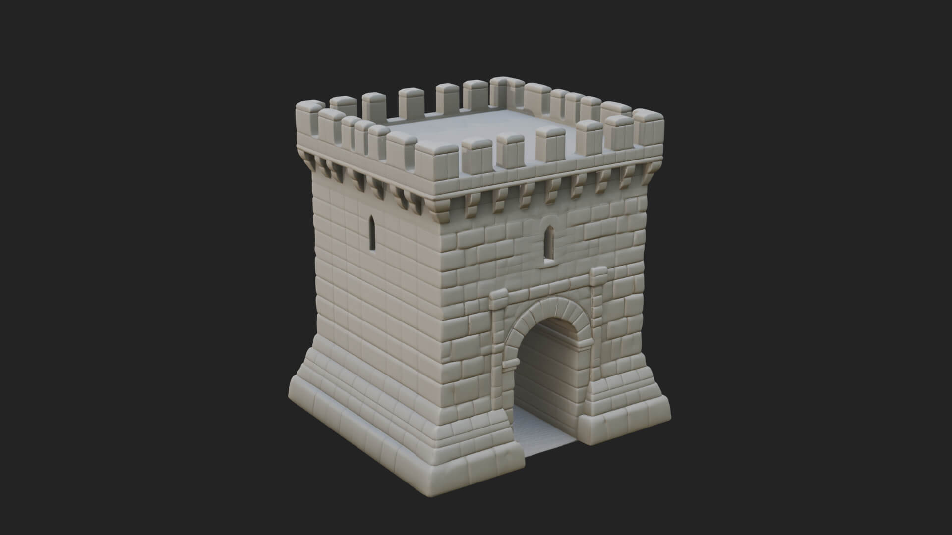 Stone Castle Tower Model Design 5 3D Print Model 3D Model