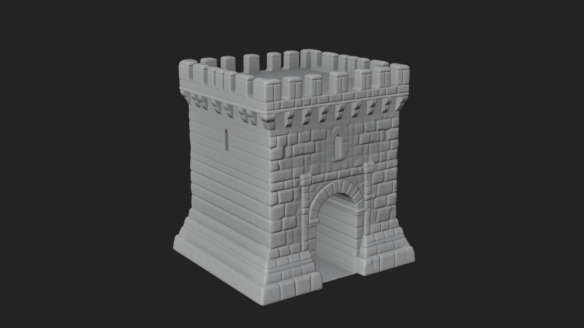 Stone Castle Tower Model Design 5 3D Print Model 3D Model