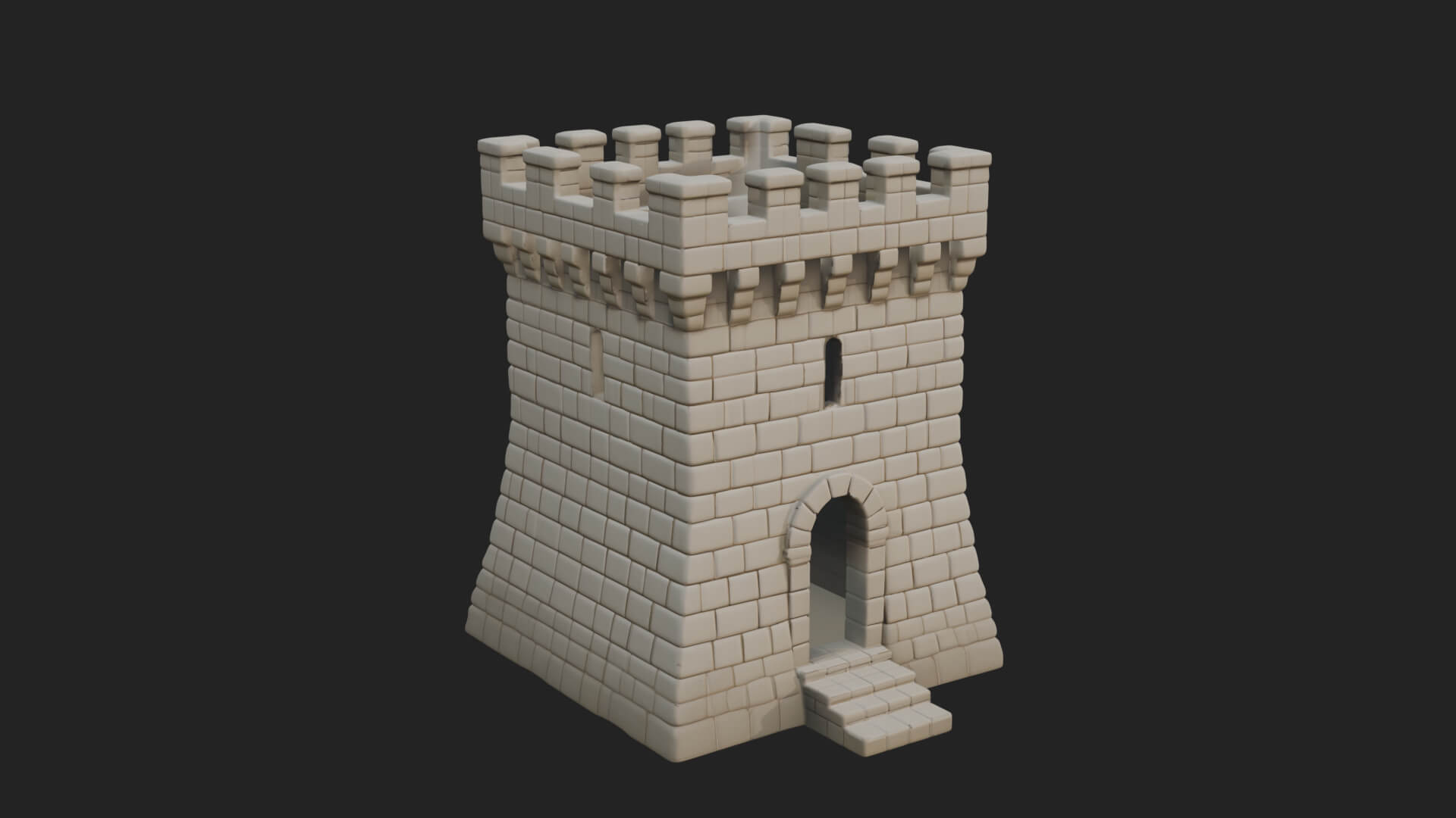 Stone Castle Tower Model Design 6 3D Print Model 3D Model