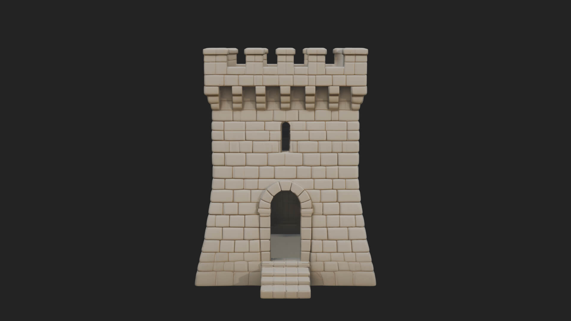 Stone Castle Tower Model Design 6 3D Print Model 3D Model