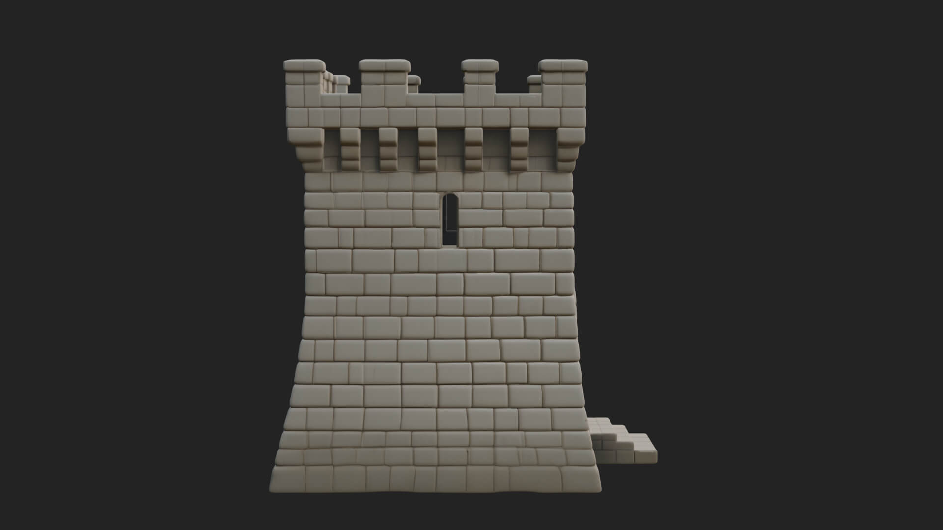 Stone Castle Tower Model Design 6 3D Print Model 3D Model