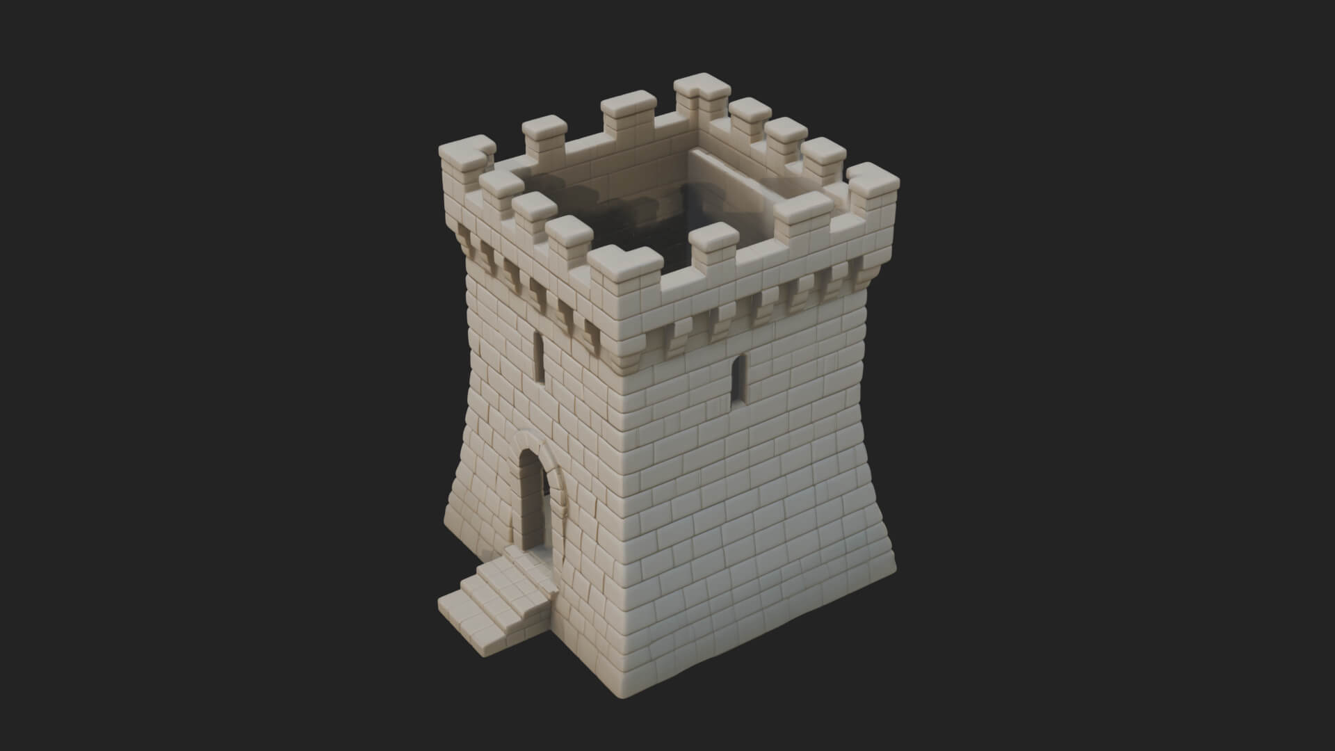 Stone Castle Tower Model Design 6 3D Print Model 3D Model