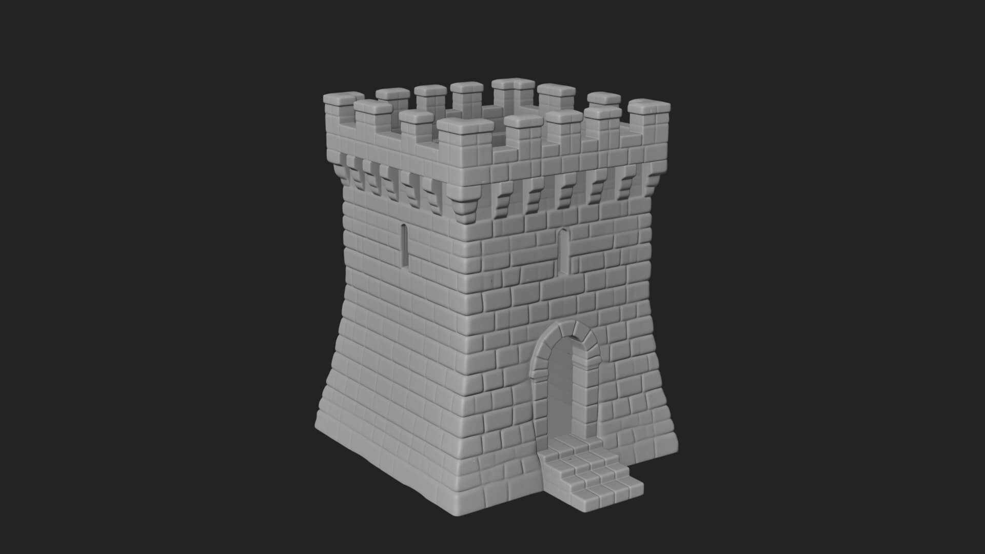 Stone Castle Tower Model Design 6 3D Print Model 3D Model