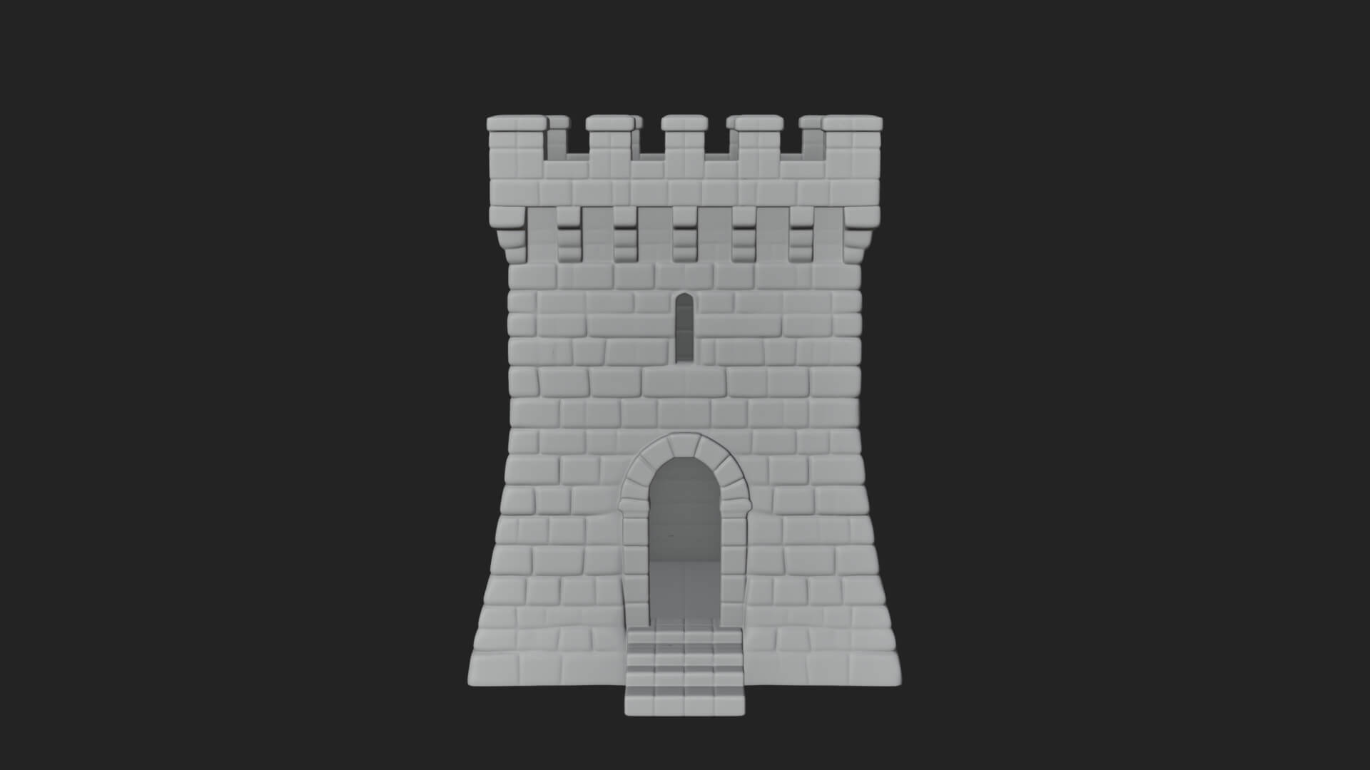 Stone Castle Tower Model Design 6 3D Print Model 3D Model
