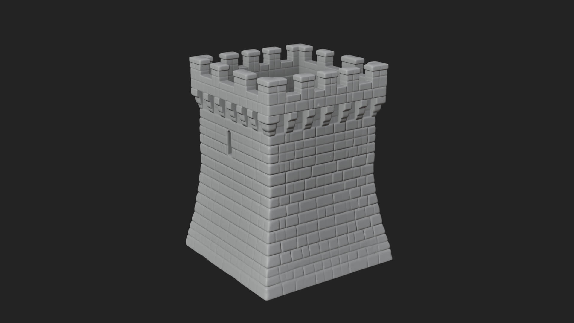Stone Castle Tower Model Design 6 3D Print Model 3D Model