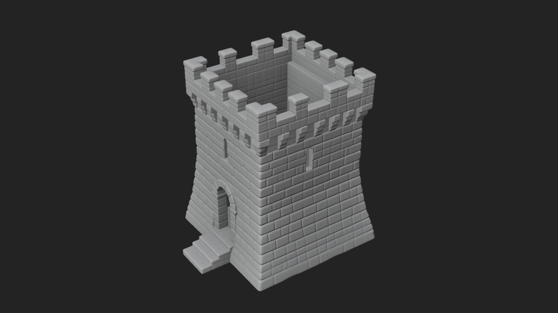 Stone Castle Tower Model Design 6 3D Print Model 3D Model