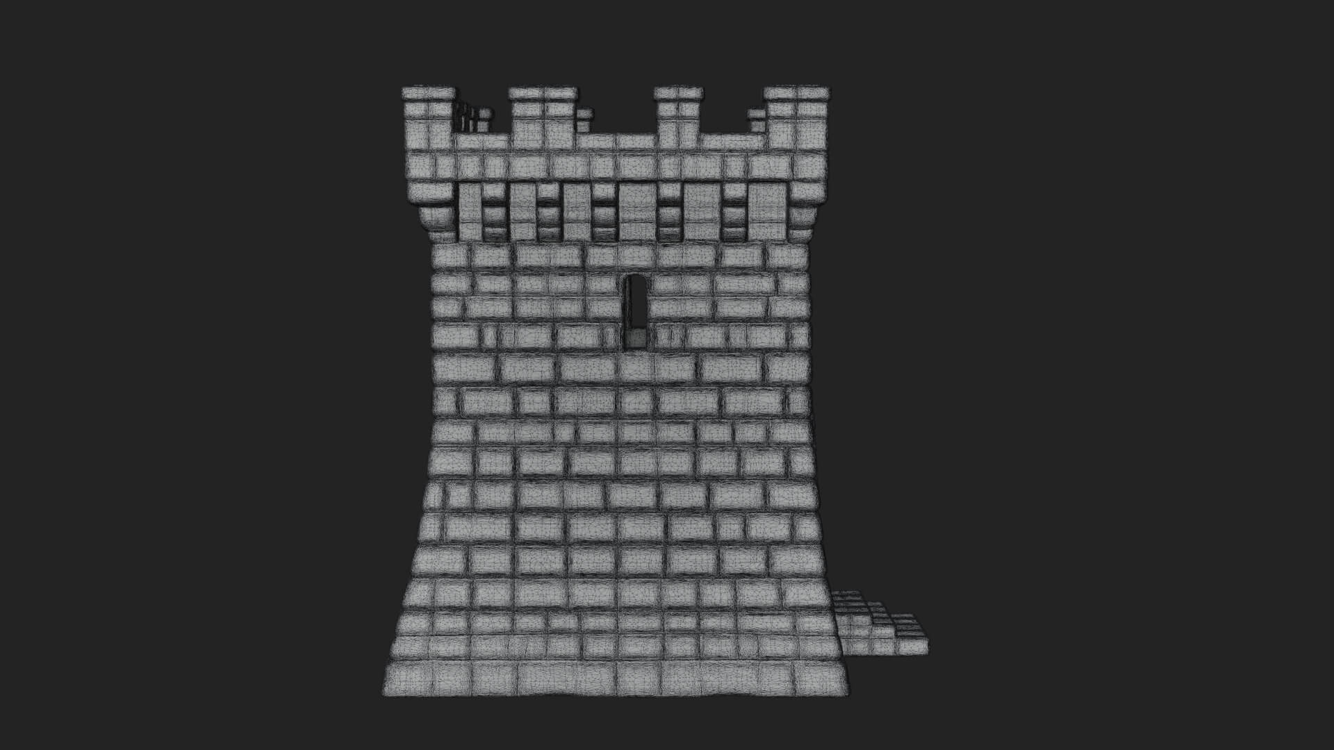 Stone Castle Tower Model Design 6 3D Print Model 3D Model