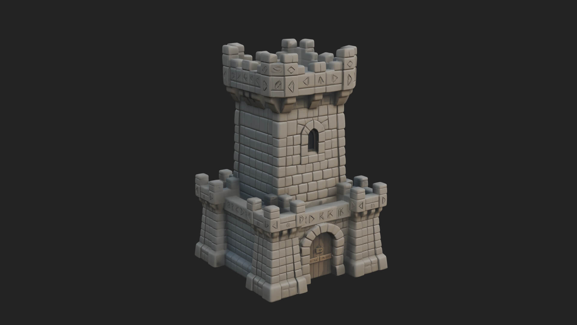 Stone Castle Tower Model Design 7 3D Print Model 3D Model