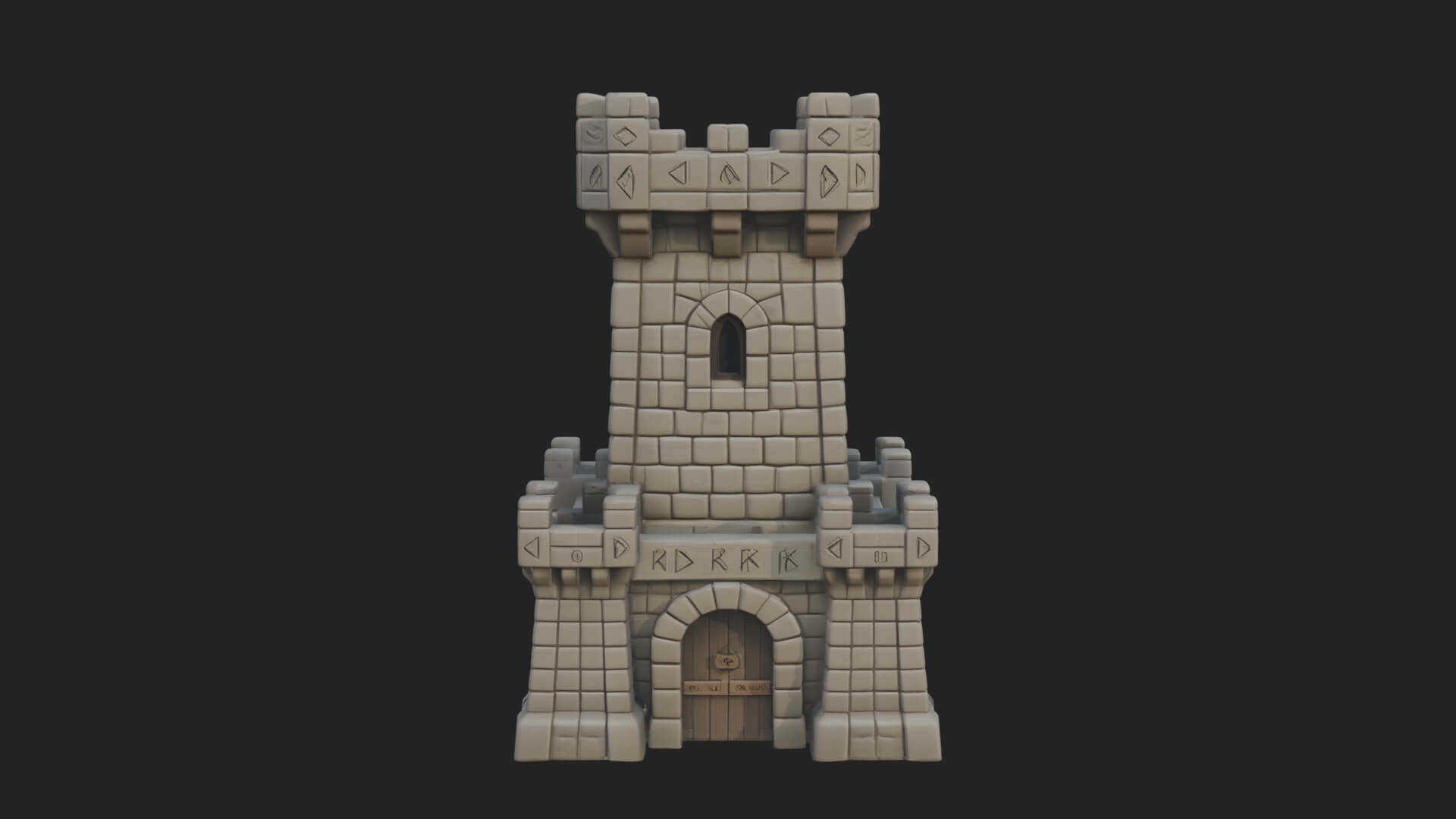 Stone Castle Tower Model Design 7 3D Print Model 3D Model