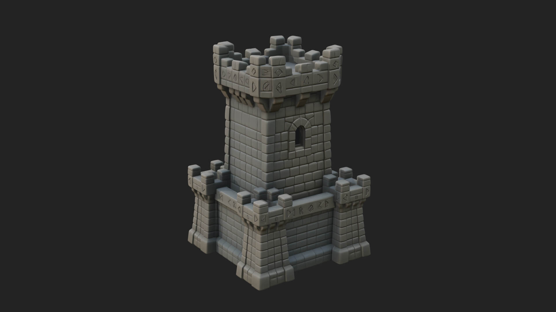 Stone Castle Tower Model Design 7 3D Print Model 3D Model