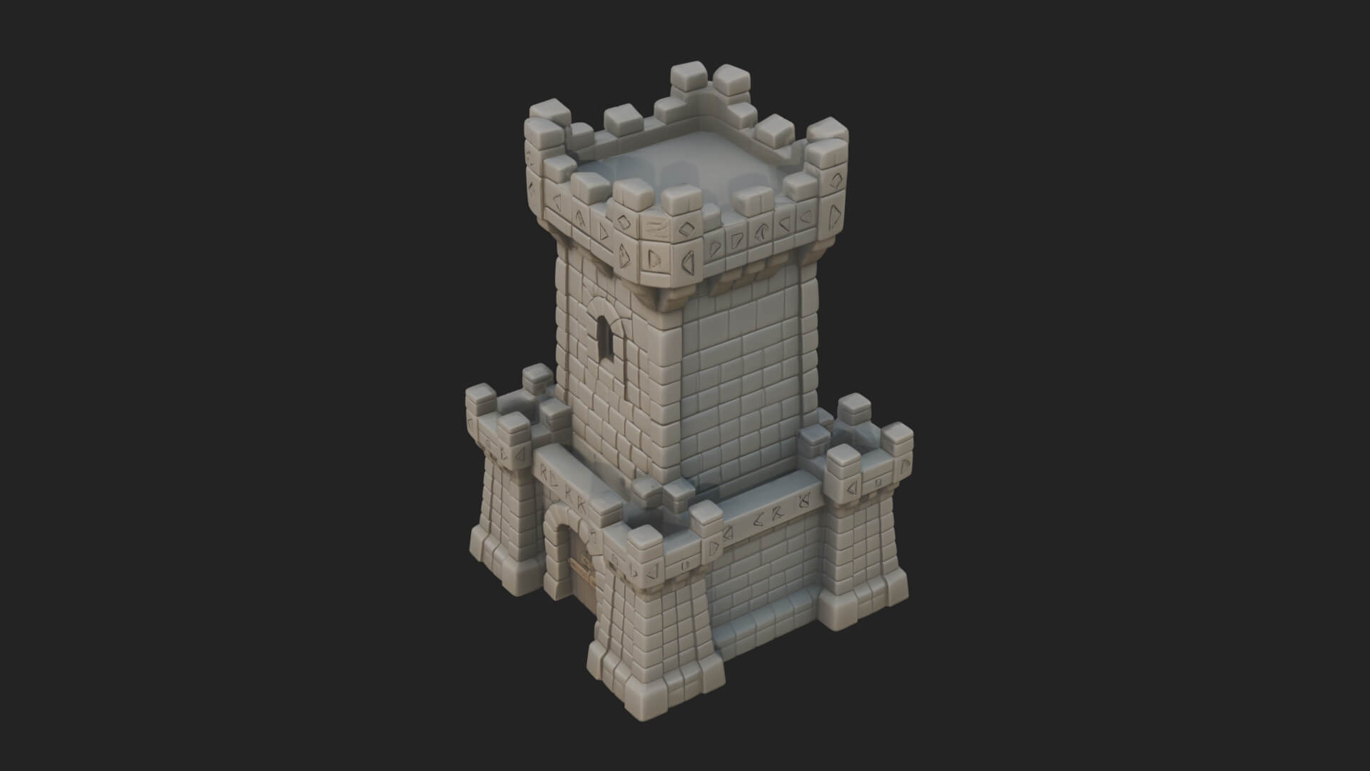 Stone Castle Tower Model Design 7 3D Print Model 3D Model