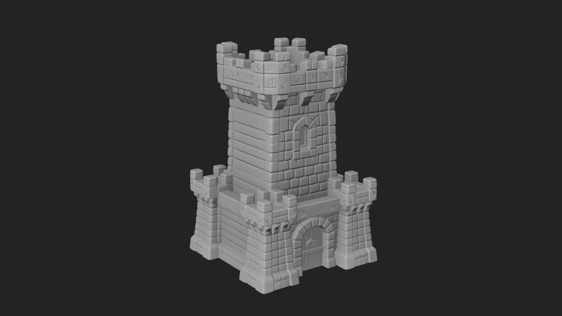 Stone Castle Tower Model Design 7 3D Print Model 3D Model