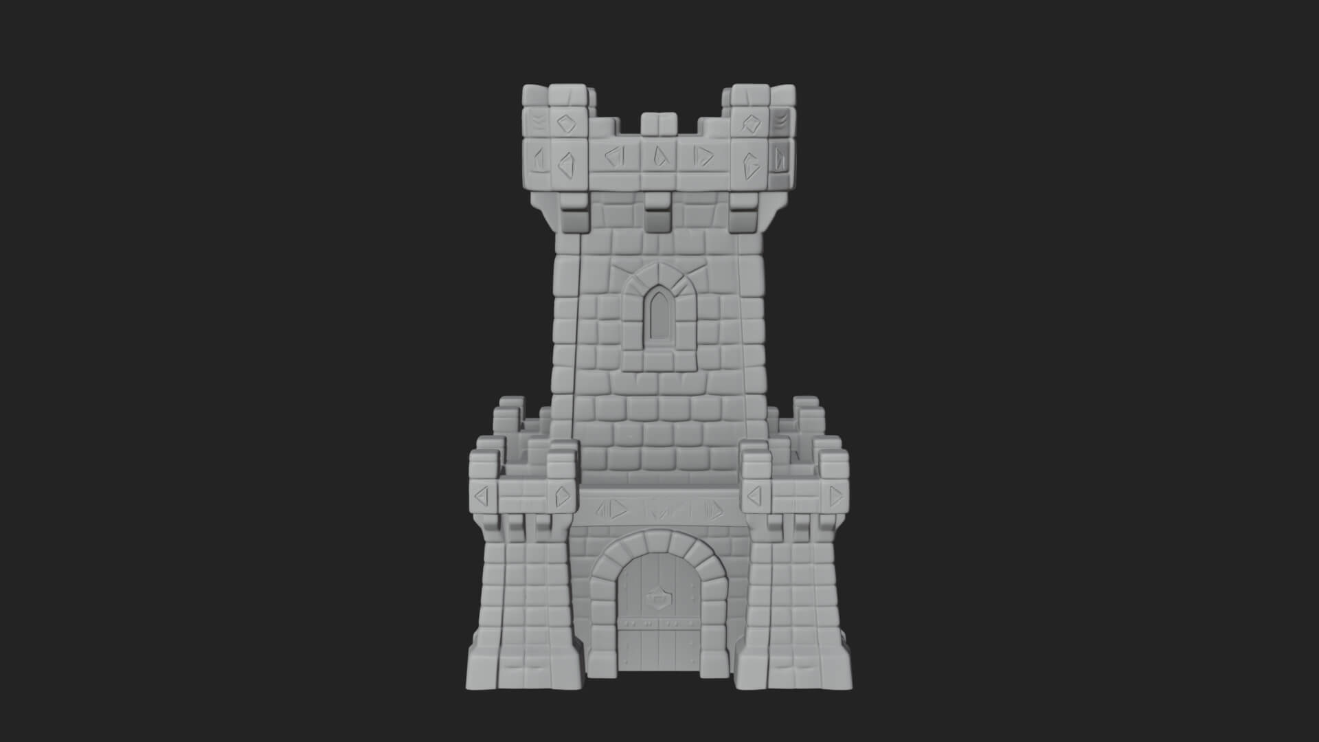 Stone Castle Tower Model Design 7 3D Print Model 3D Model