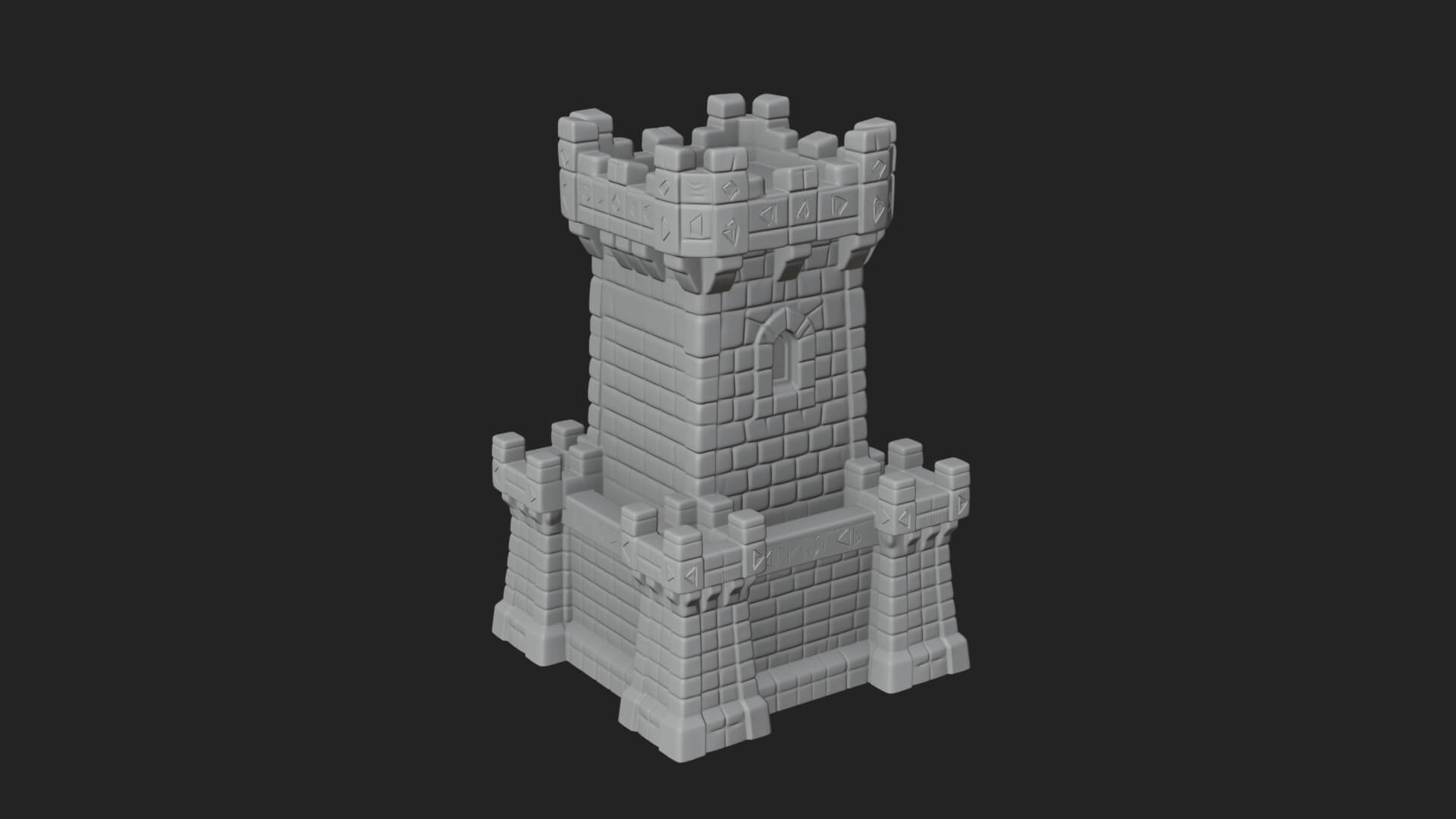 Stone Castle Tower Model Design 7 3D Print Model 3D Model