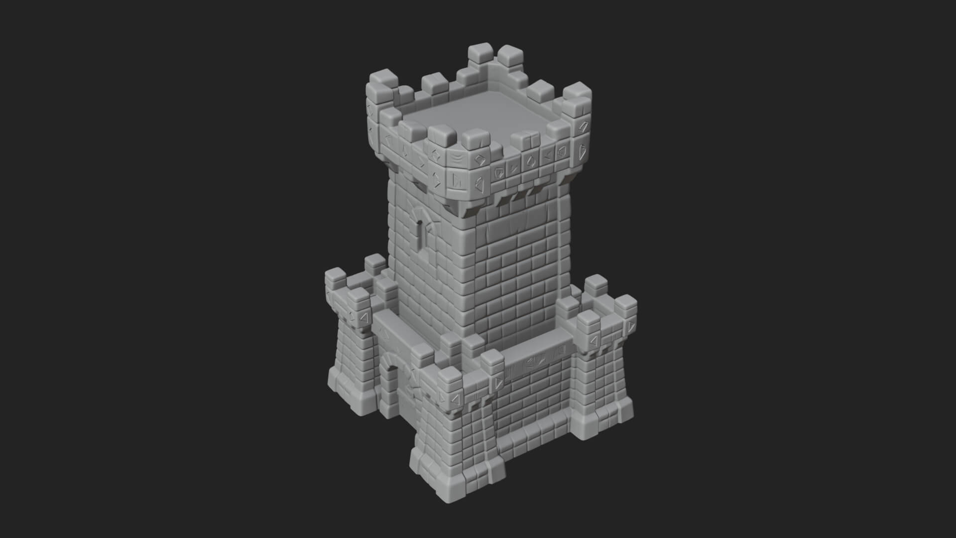 Stone Castle Tower Model Design 7 3D Print Model 3D Model