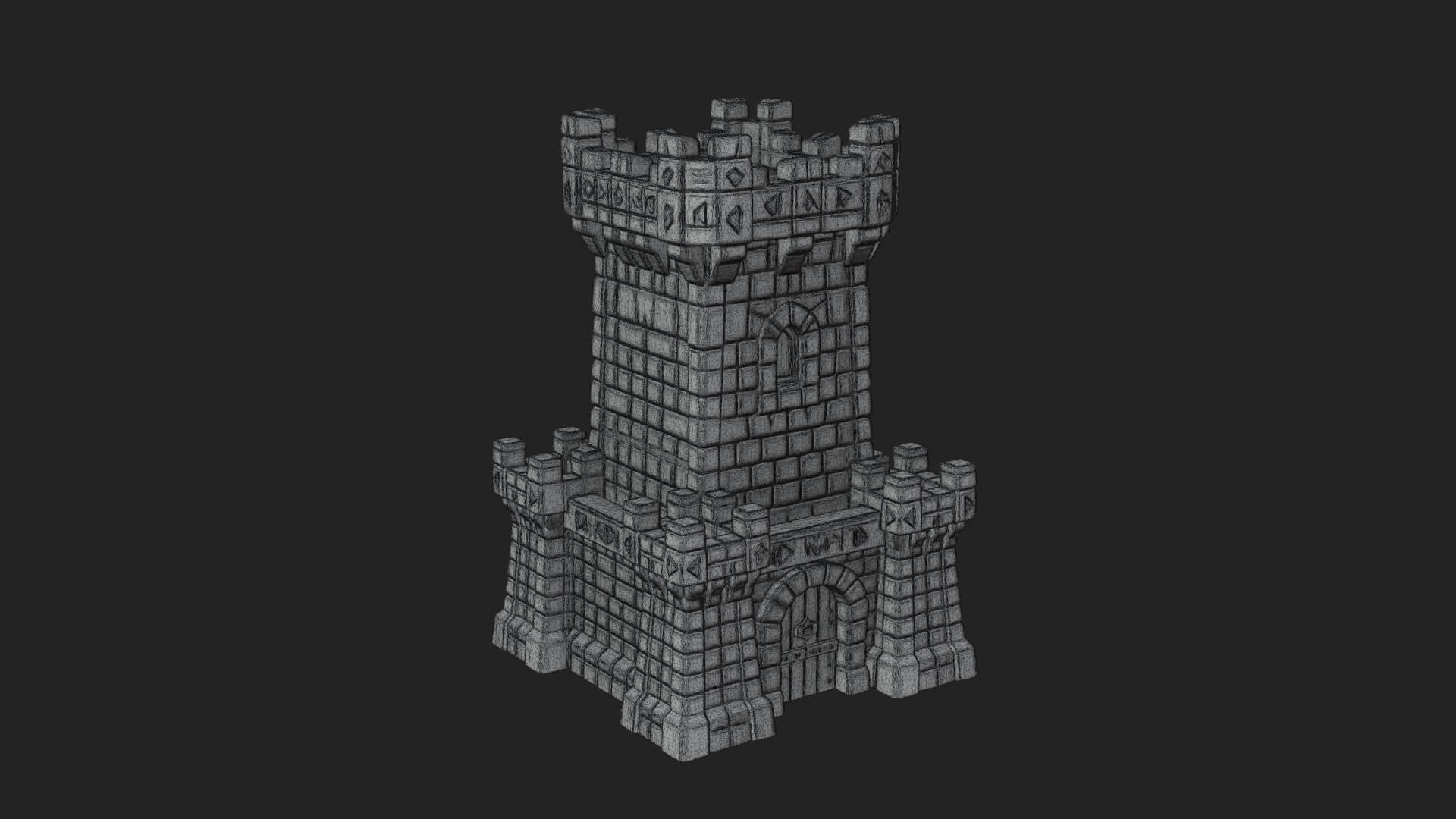 Stone Castle Tower Model Design 7 3D Print Model 3D Model