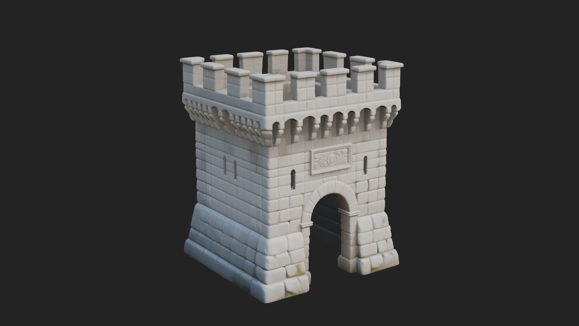 Stone Castle Tower Model Design 8 3D Print Model 3D Model