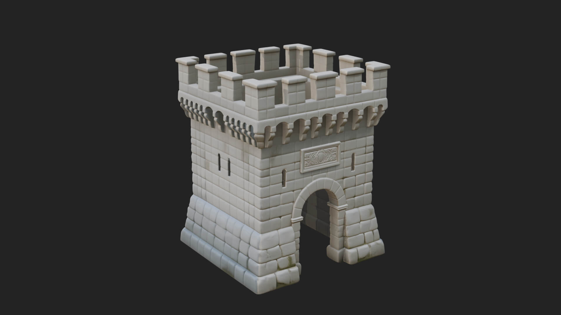 Stone Castle Tower Model Design 8 3D Print Model 3D Model
