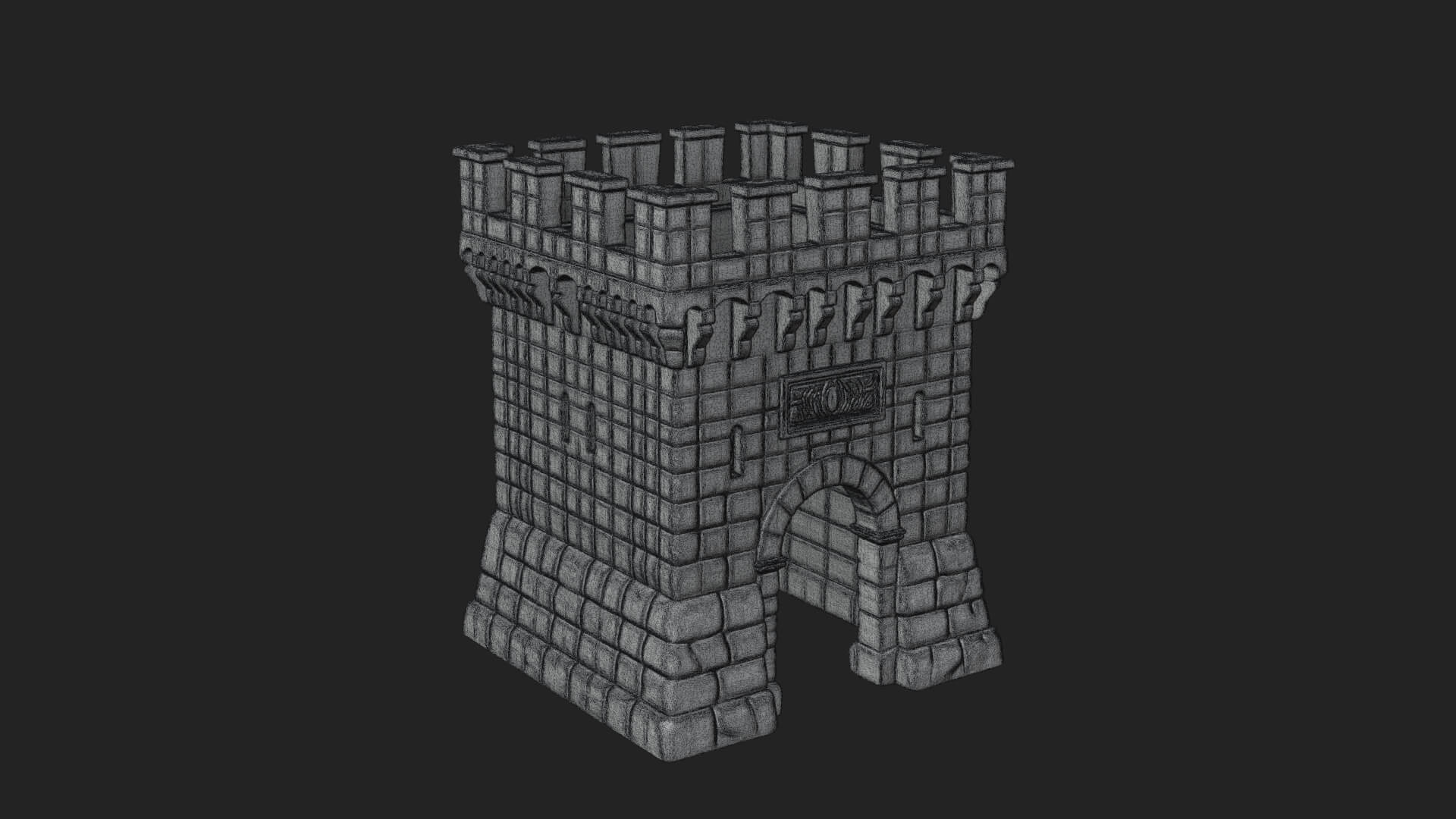 Stone Castle Tower Model Design 8 3D Print Model 3D Model