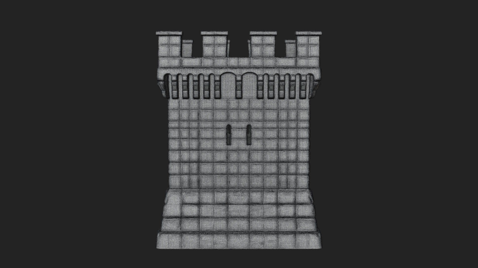 Stone Castle Tower Model Design 8 3D Print Model 3D Model