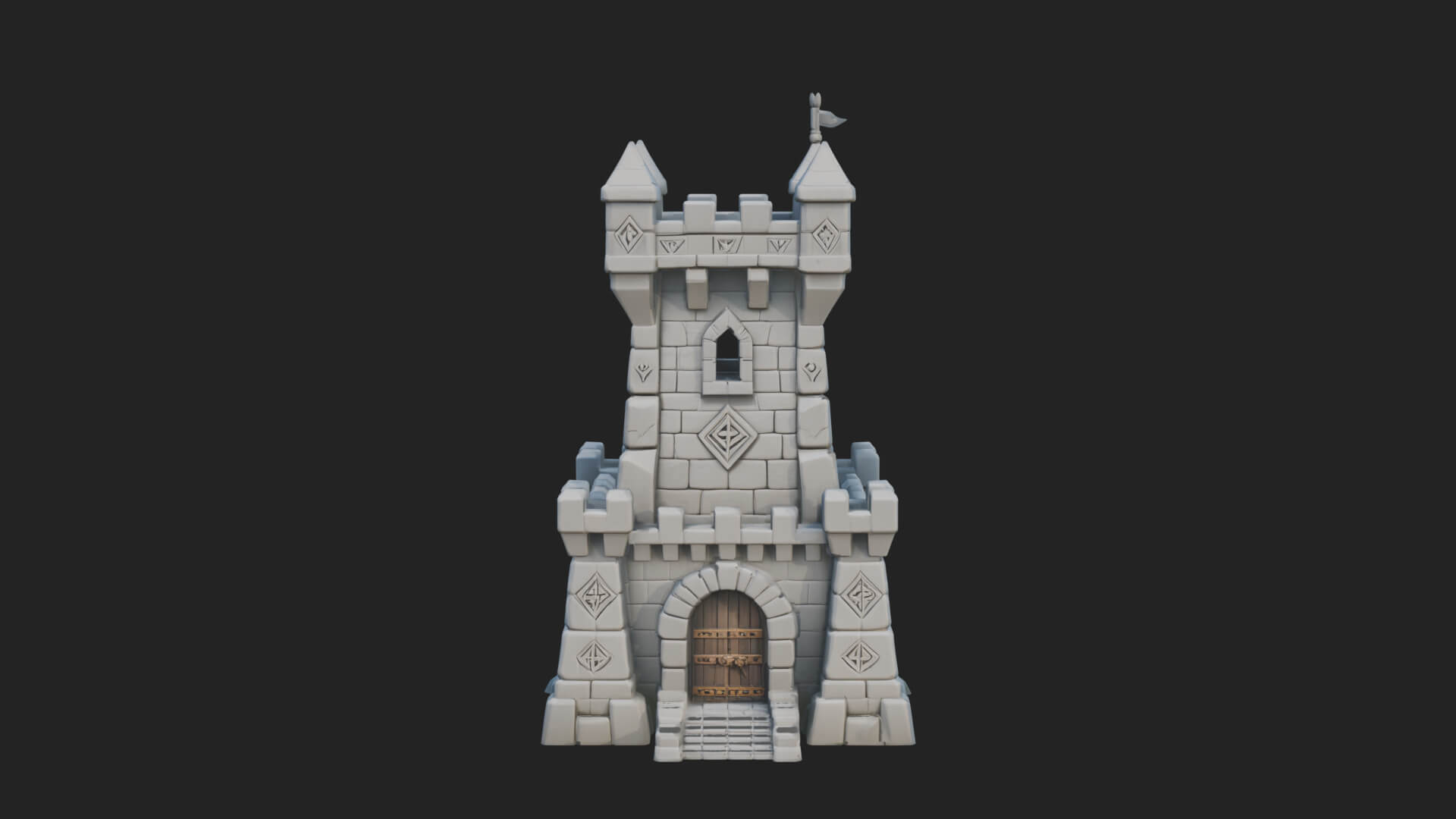 Stone Castle Tower Model Design 9 3D Print Model 3D Model