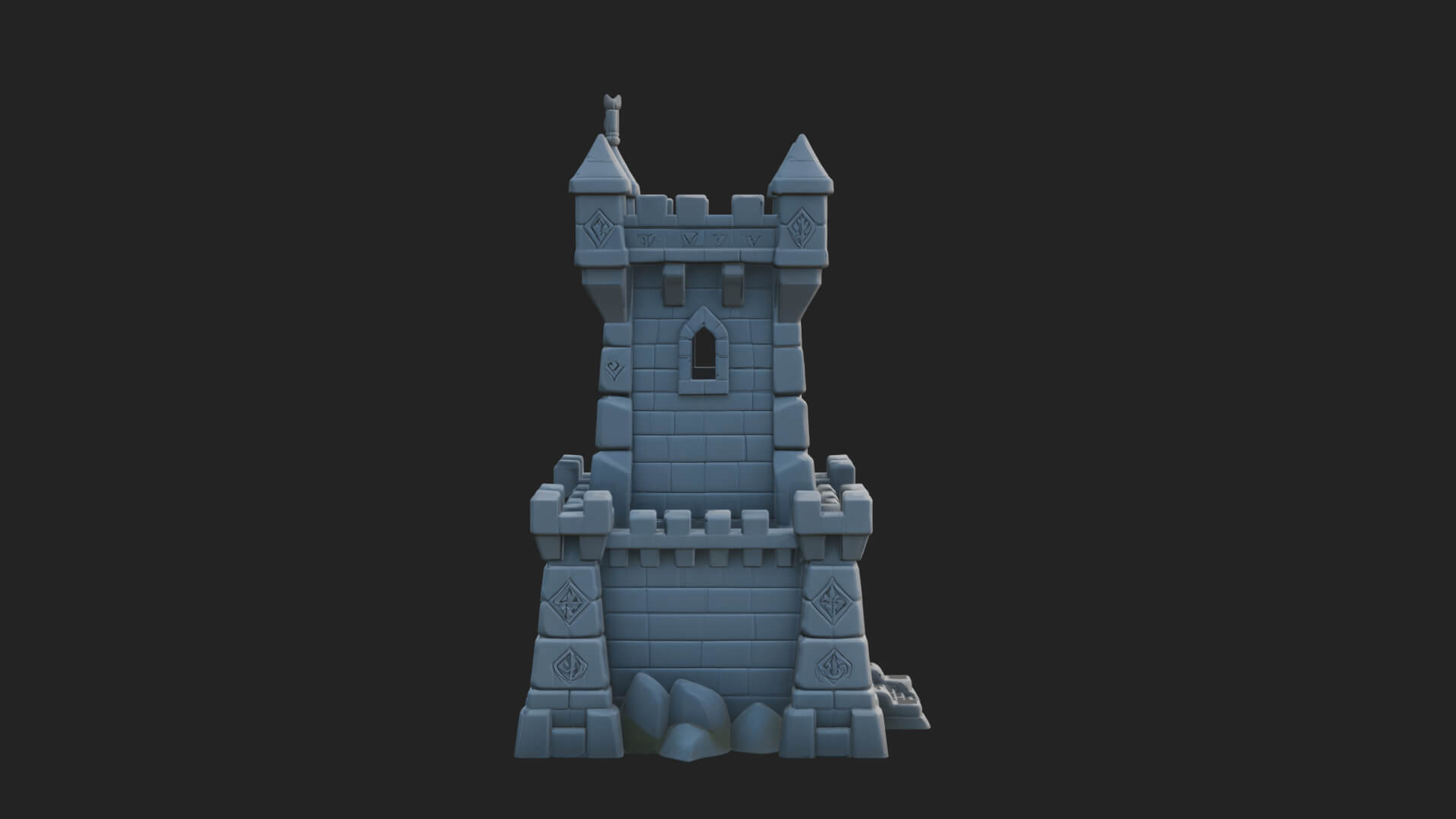 Stone Castle Tower Model Design 9 3D Print Model 3D Model