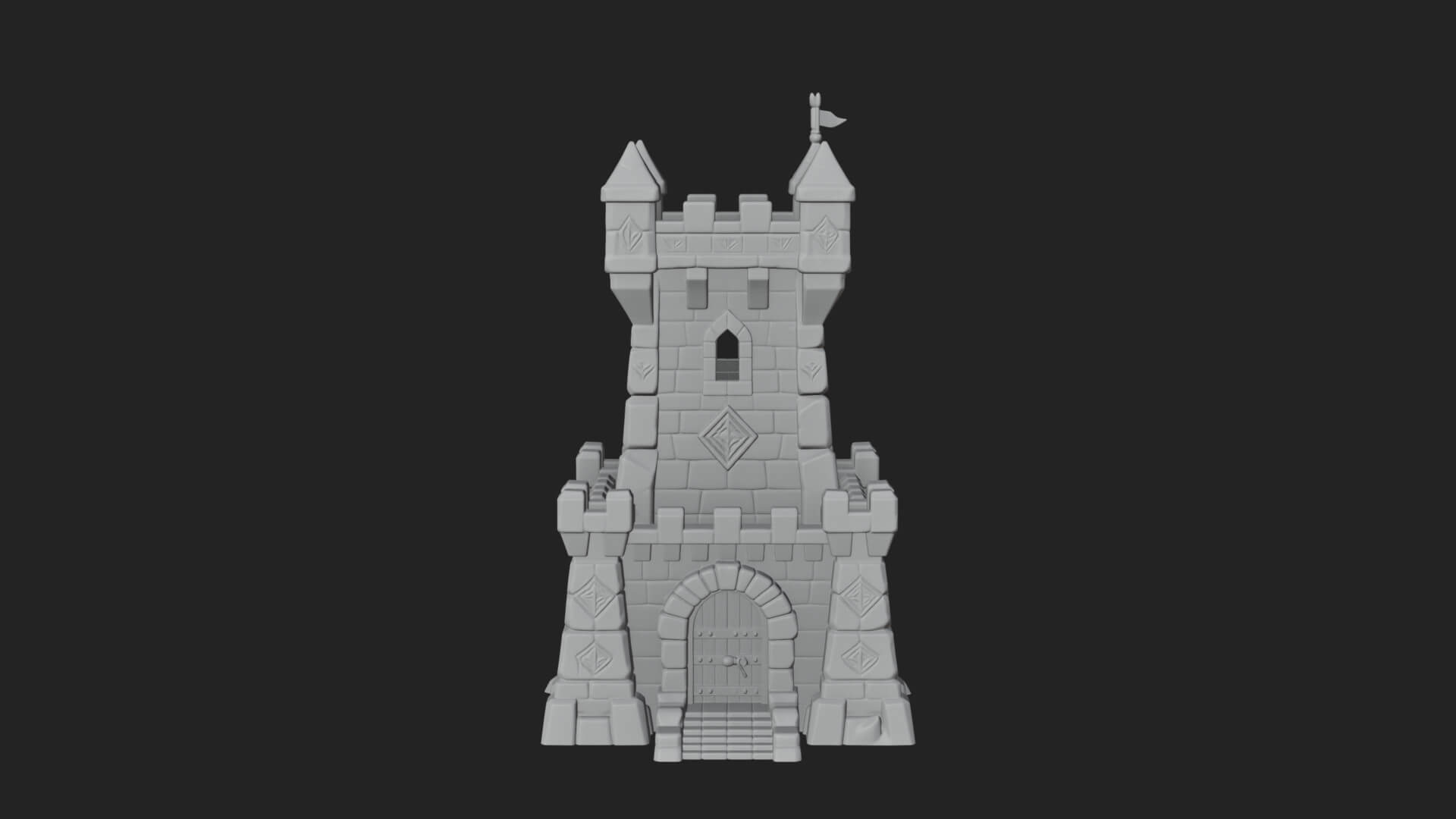 Stone Castle Tower Model Design 9 3D Print Model 3D Model
