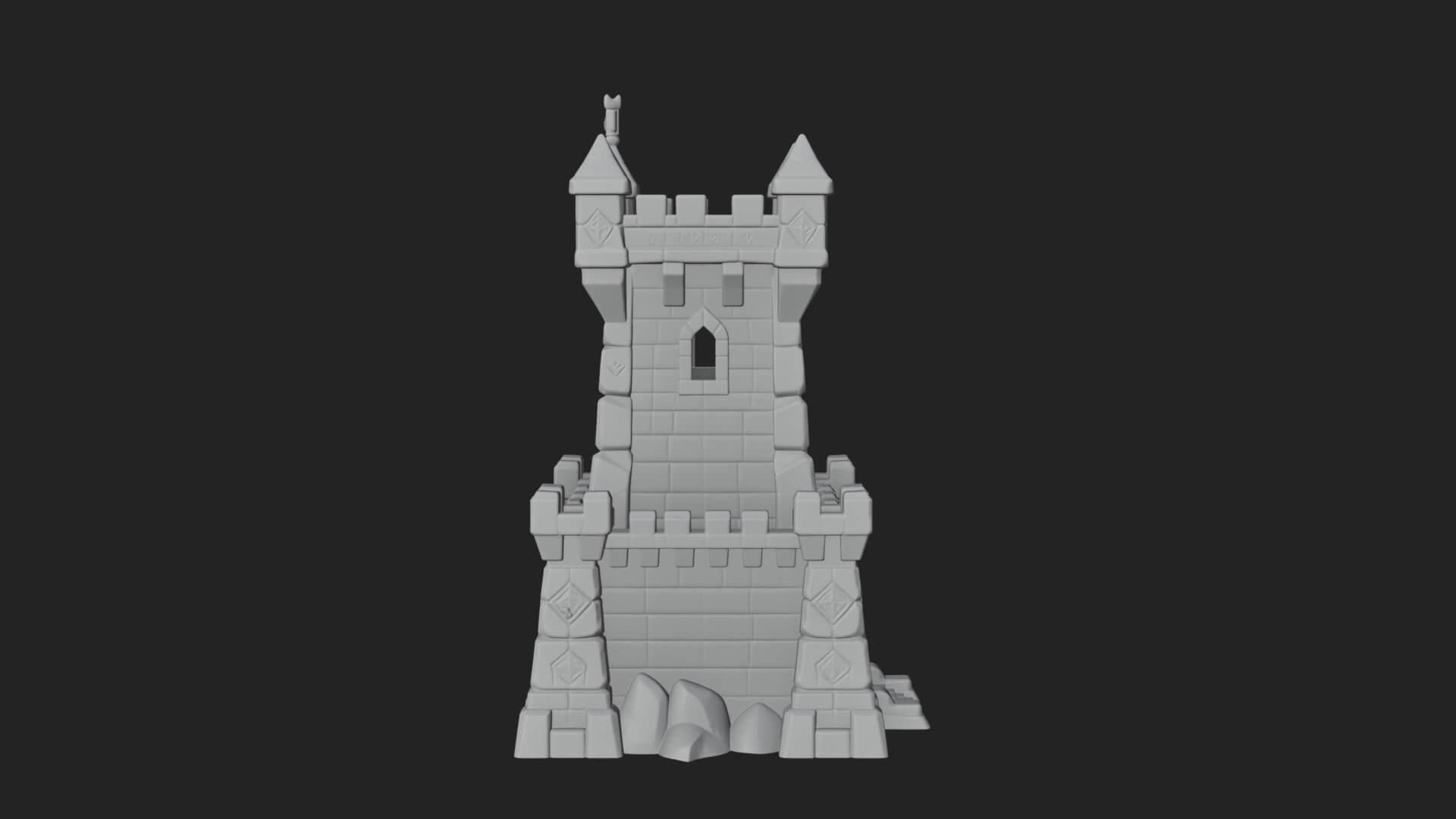 Stone Castle Tower Model Design 9 3D Print Model 3D Model