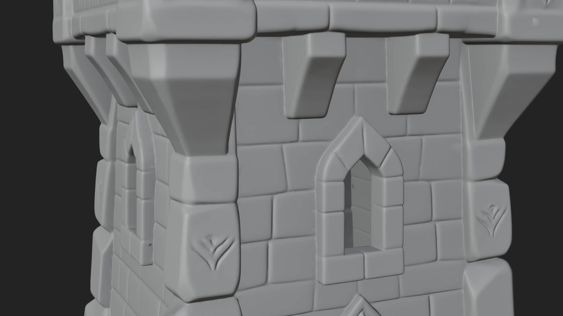Stone Castle Tower Model Design 9 3D Print Model 3D Model
