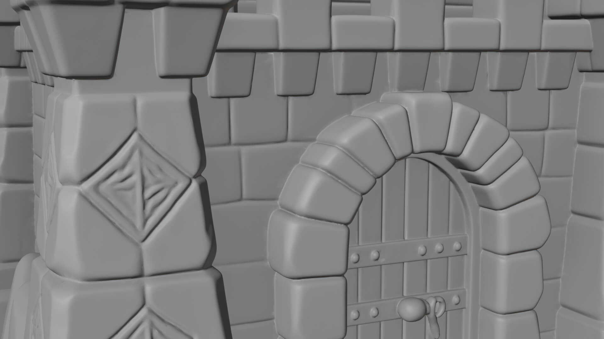 Stone Castle Tower Model Design 9 3D Print Model 3D Model