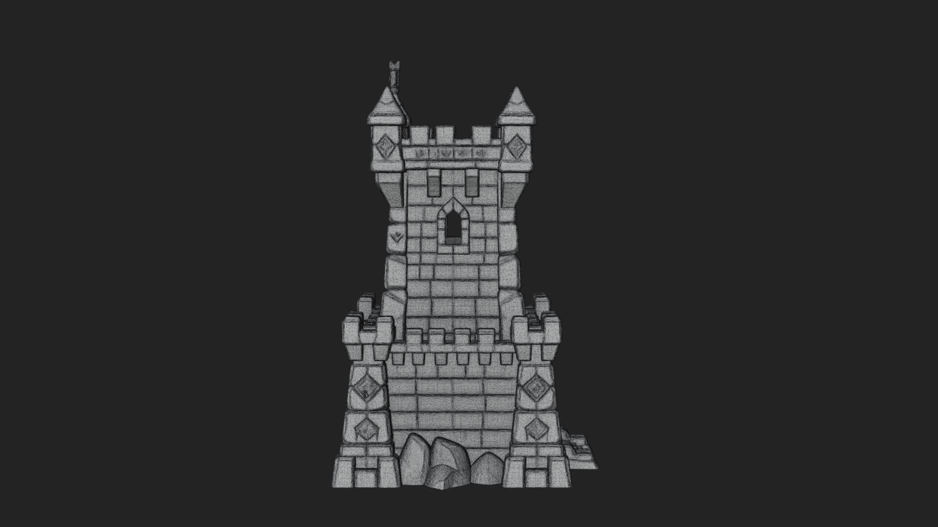 Stone Castle Tower Model Design 9 3D Print Model 3D Model