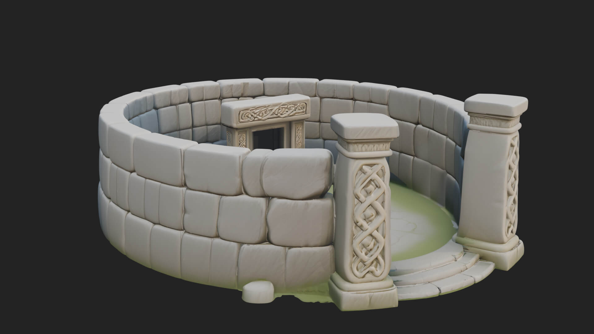 Stone Circle Ring Temple Design 1 3D Print Model 3D Model