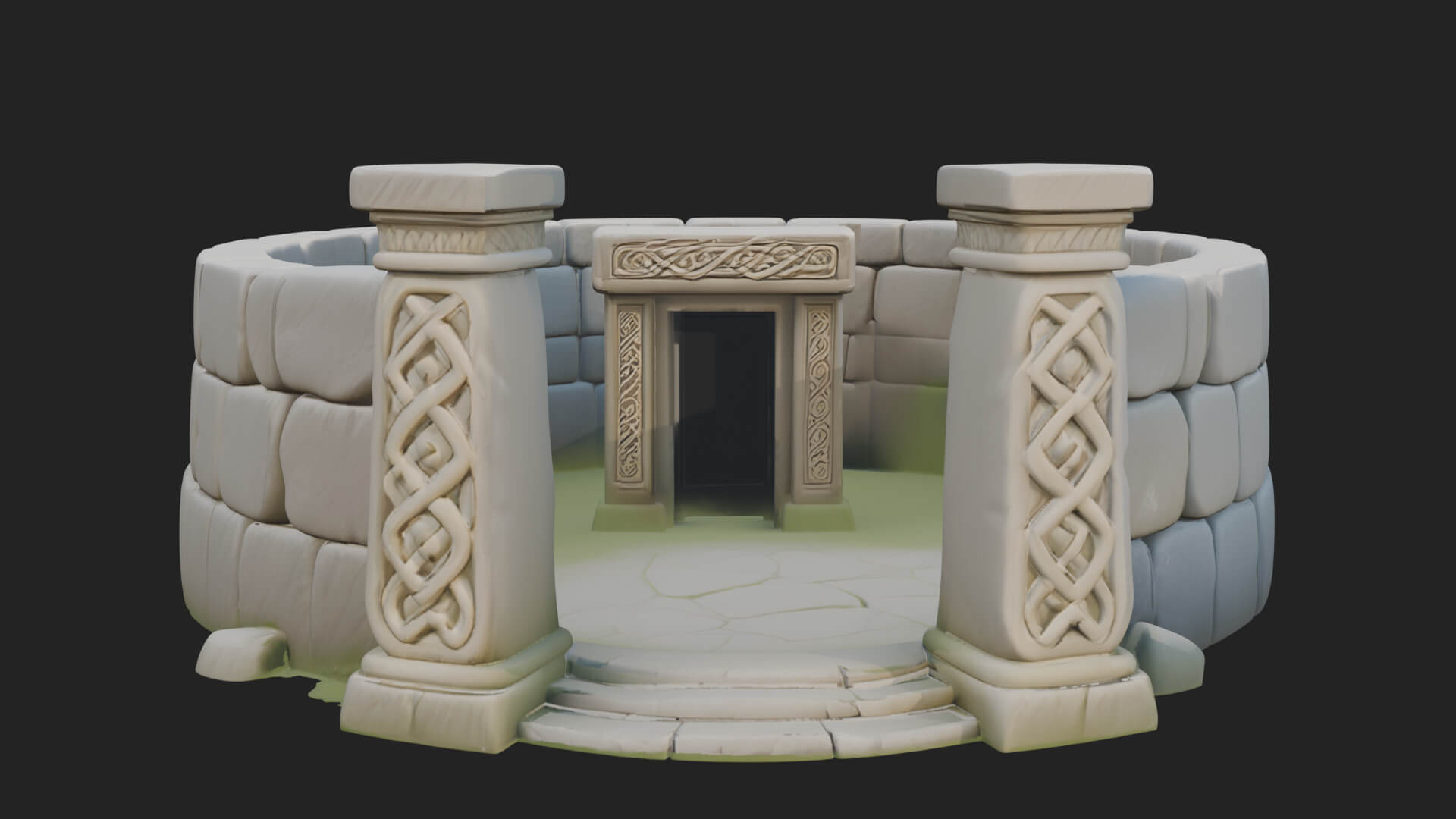 Stone Circle Ring Temple Design 1 3D Print Model 3D Model