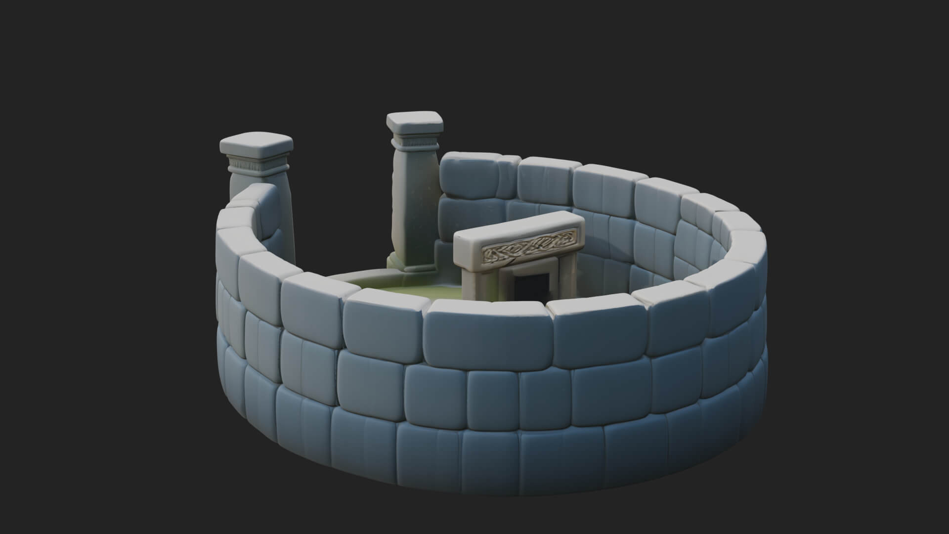 Stone Circle Ring Temple Design 1 3D Print Model 3D Model